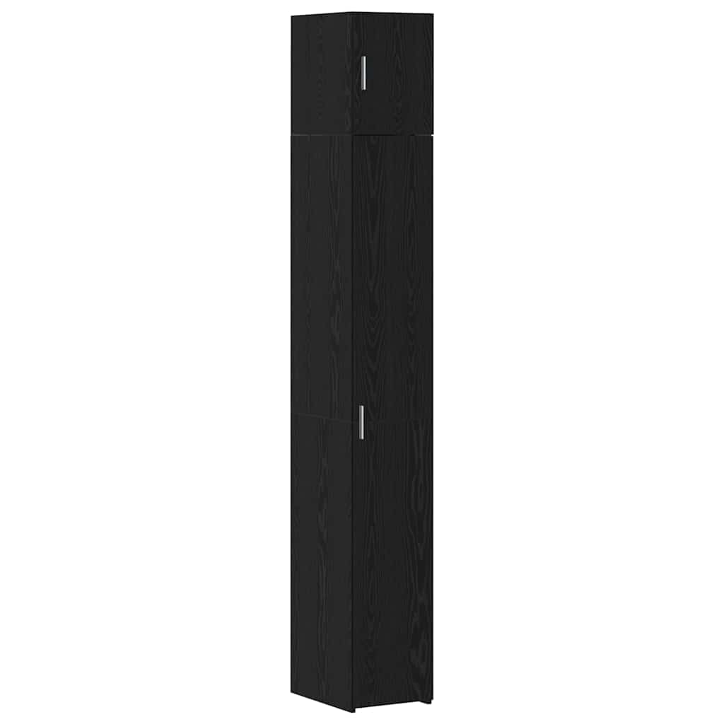 Storage Cabinet with Shelves Black Oak 30 x 42.5 x 225 cm