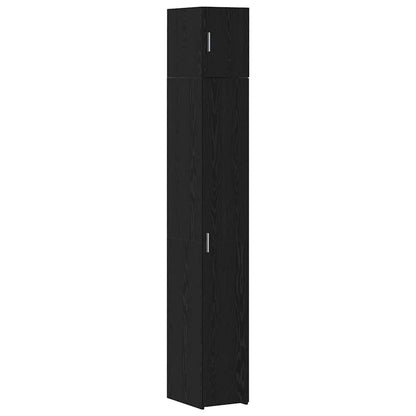 Storage Cabinet with Shelves Black Oak 30 x 42.5 x 225 cm
