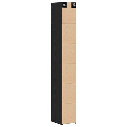 Storage Cabinet with Shelves Black Oak 30 x 42.5 x 225 cm