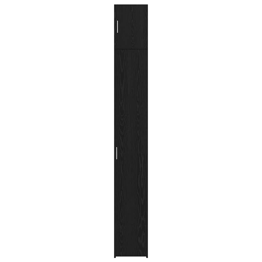 Storage Cabinet with Shelves Black Oak 30 x 42.5 x 225 cm