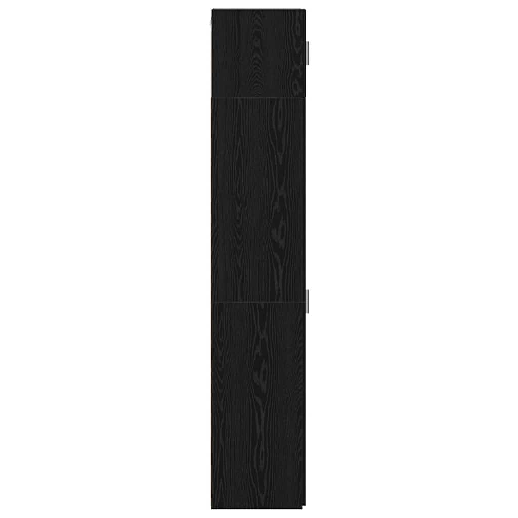 Storage Cabinet with Shelves Black Oak 30 x 42.5 x 225 cm