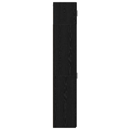 Storage Cabinet with Shelves Black Oak 30 x 42.5 x 225 cm