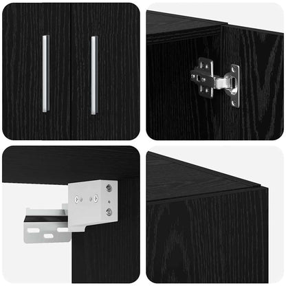 Storage Cabinet 3 pcs Black Oak