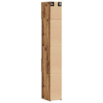 Storage Cabinet with Drawer 2 pcs Old Wood 30 x 42.5 x 225 cm