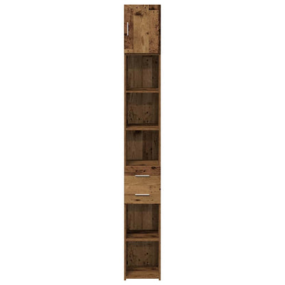 Storage Cabinet with Drawer 2 pcs Old Wood 30 x 42.5 x 225 cm