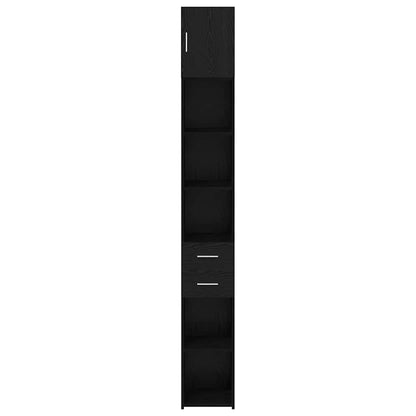 Storage Cabinet with Drawer 2 pcs Black Oak 30 x 42.5 x 225 cm