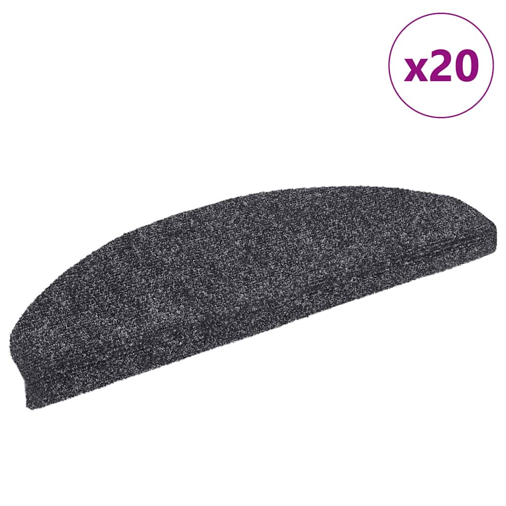 Stair Mats Self-adhesive 20 pcs 65x21x4 cm Dark Grey