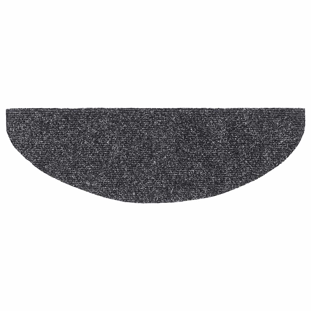 Stair Mats Self-adhesive 20 pcs 65x21x4 cm Dark Grey Half Round Large