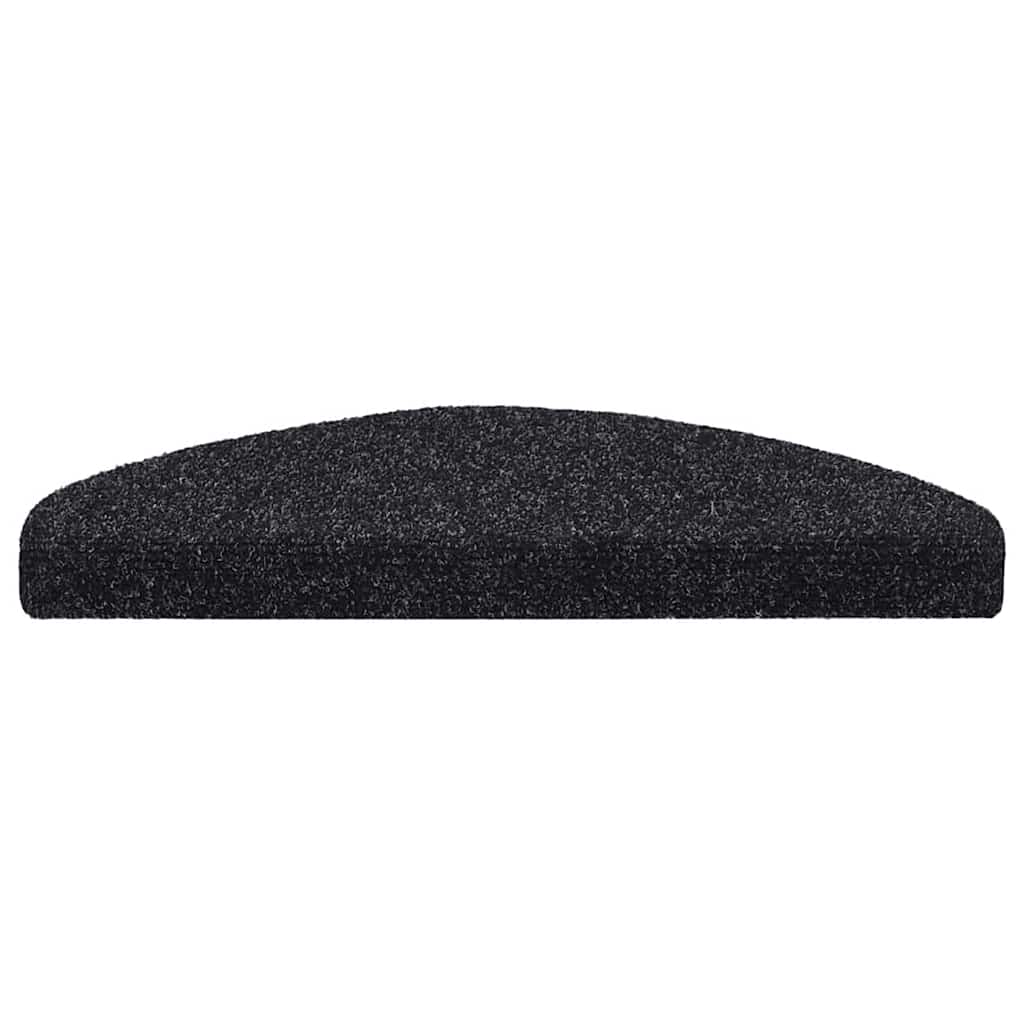 Stair Mats Self-adhesive 20 pcs 65x21x4 cm Black Half Round Large