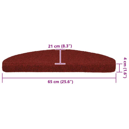 Stair Mats Self-adhesive 20 pcs 65x21x4 cm Bordeaux Red