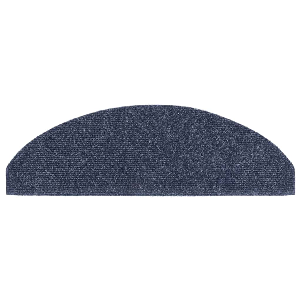 Stair Mats Self-adhesive 20 pcs 65x21x4cm Blue Half Round Large