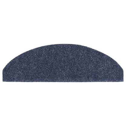 Stair Mats Self-adhesive 20 pcs 65x21x4cm Blue Half Round Large