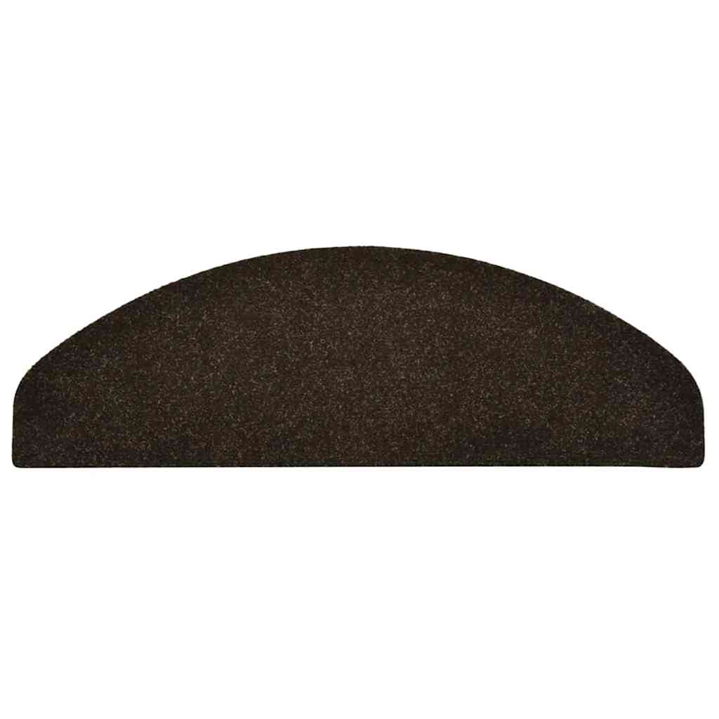Stair Mats Self-adhesive 20 pcs 65x21x4 cm Dark Brown Half Round Large