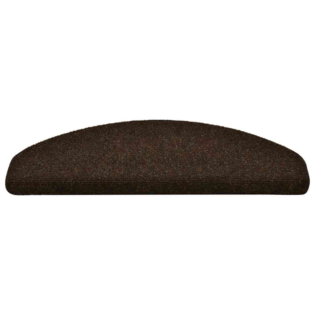 Stair Mats Self-adhesive 20 pcs 65x21x4 cm Brown Half Round Large