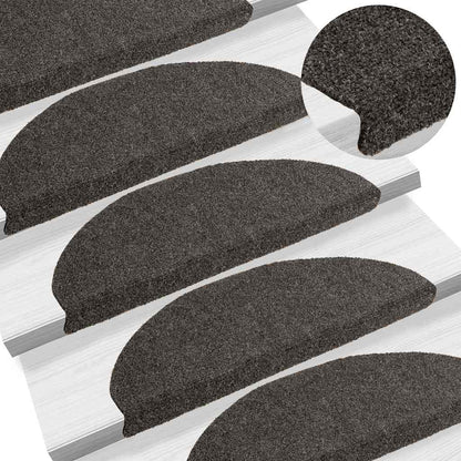 Stair Mats Self-adhesive 20 pcs 65x21x4 cm Anthracite Half Round Large