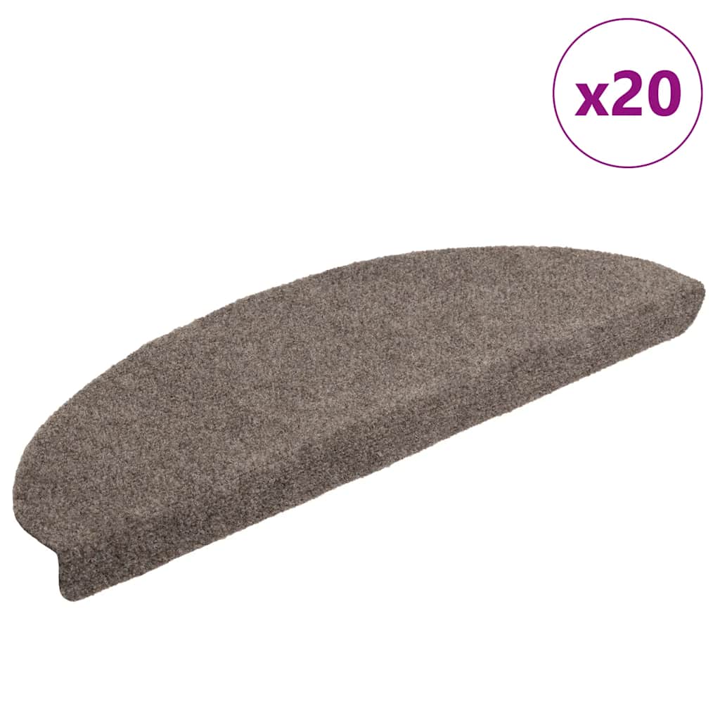 Stair Mats Self-adhesive 20 pcs 65x21x4 cm Beige Half Round Large