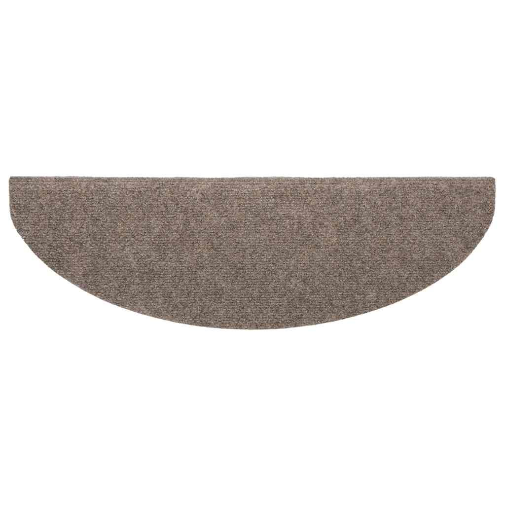 Stair Mats Self-adhesive 20 pcs 65x21x4 cm Beige Half Round