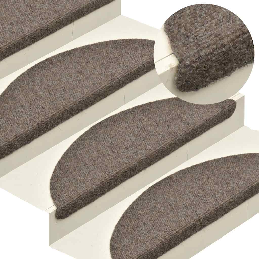 Stair Mats Self-adhesive 20 pcs 65x21x4 cm Beige Half Round