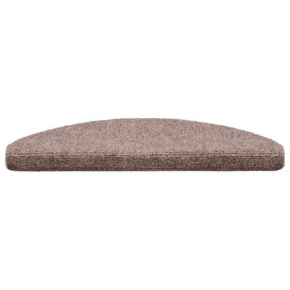 Stair Mats Self-adhesive 30 pcs 65x21x4 cm Light Brown Half Round Large