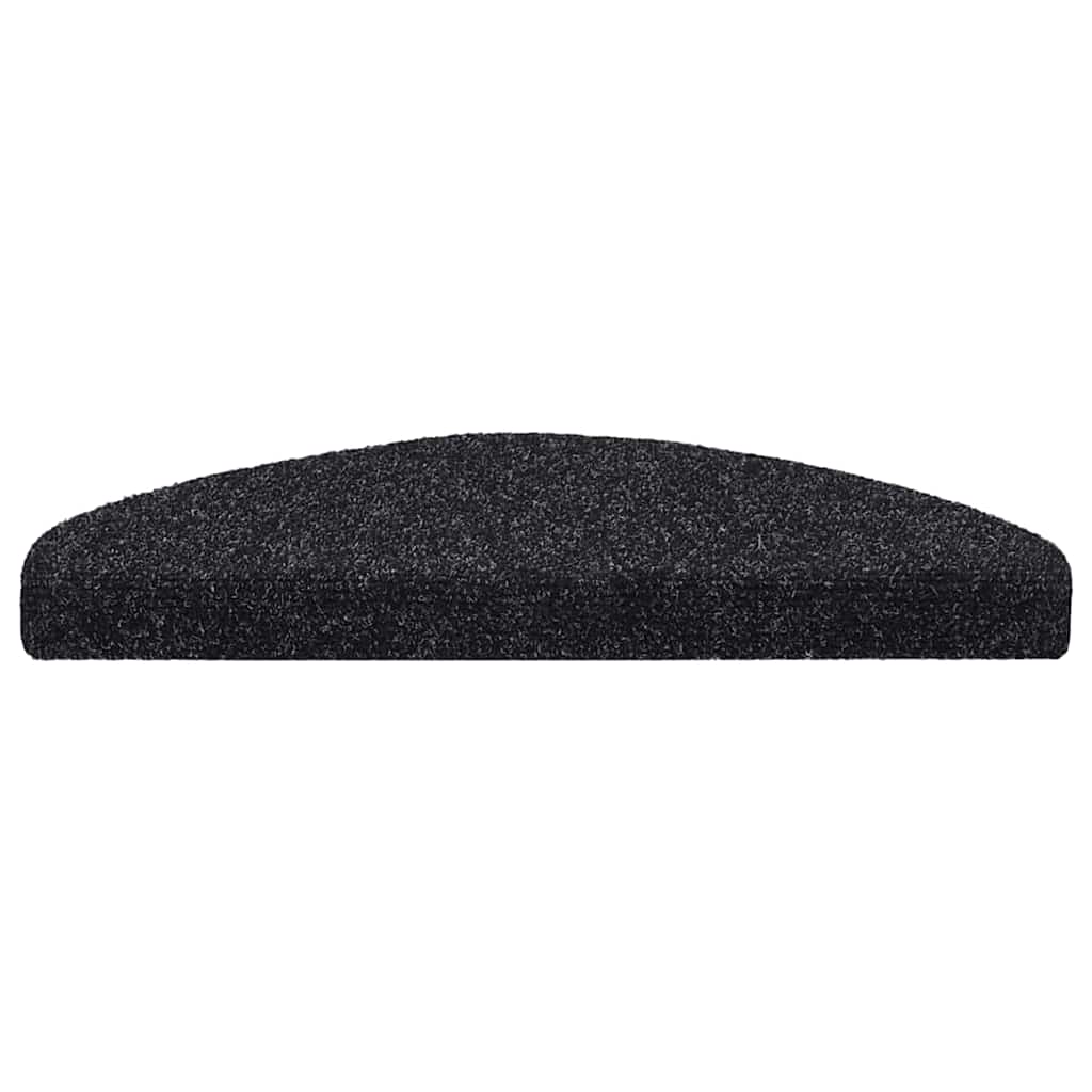 Stair Mats Self-adhesive 30 pcs 65x21x4 cm Black Half Round
