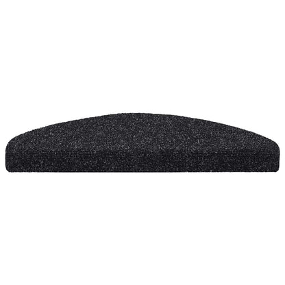 Stair Mats Self-adhesive 30 pcs 65x21x4 cm Black Half Round