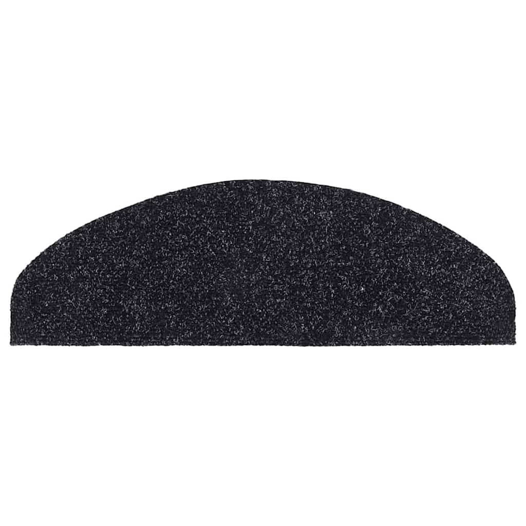 Stair Mats Self-adhesive 30 pcs 65x21x4 cm Black Half Round