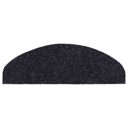 Stair Mats Self-adhesive 30 pcs 65x21x4 cm Black Half Round