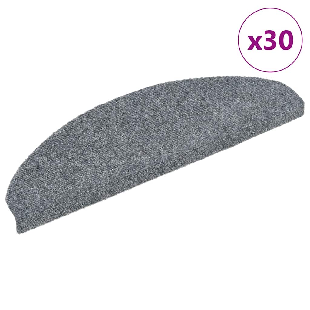 Stair Mats Self-adhesive 30 pcs 65x21x4 cm Light Grey