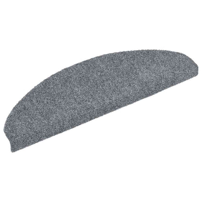 Stair Mats Self-adhesive 30 pcs 65x21x4 cm Light Grey Half Round Large