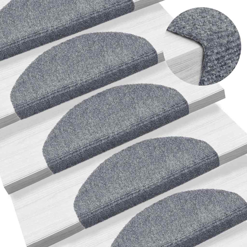Stair Mats Self-adhesive 30 pcs 65x21x4 cm Light Grey