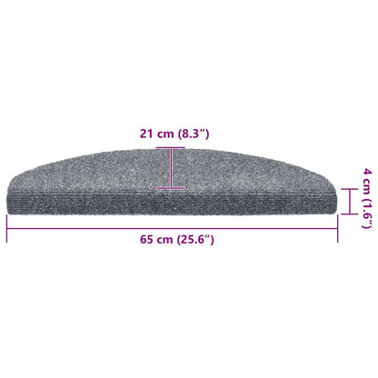 Stair Mats Self-adhesive 30 pcs 65x21x4 cm Light Grey