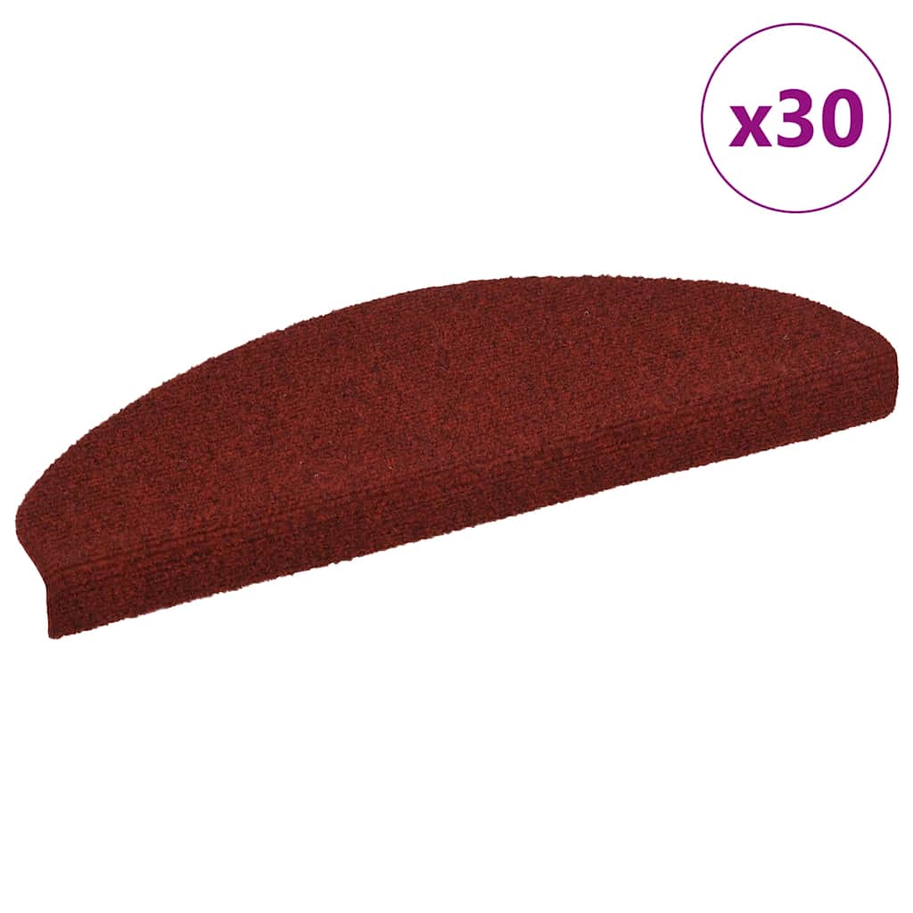 Stair Mats Self-adhesive 30 pcs 65x21x4 cm Bordeaux Red