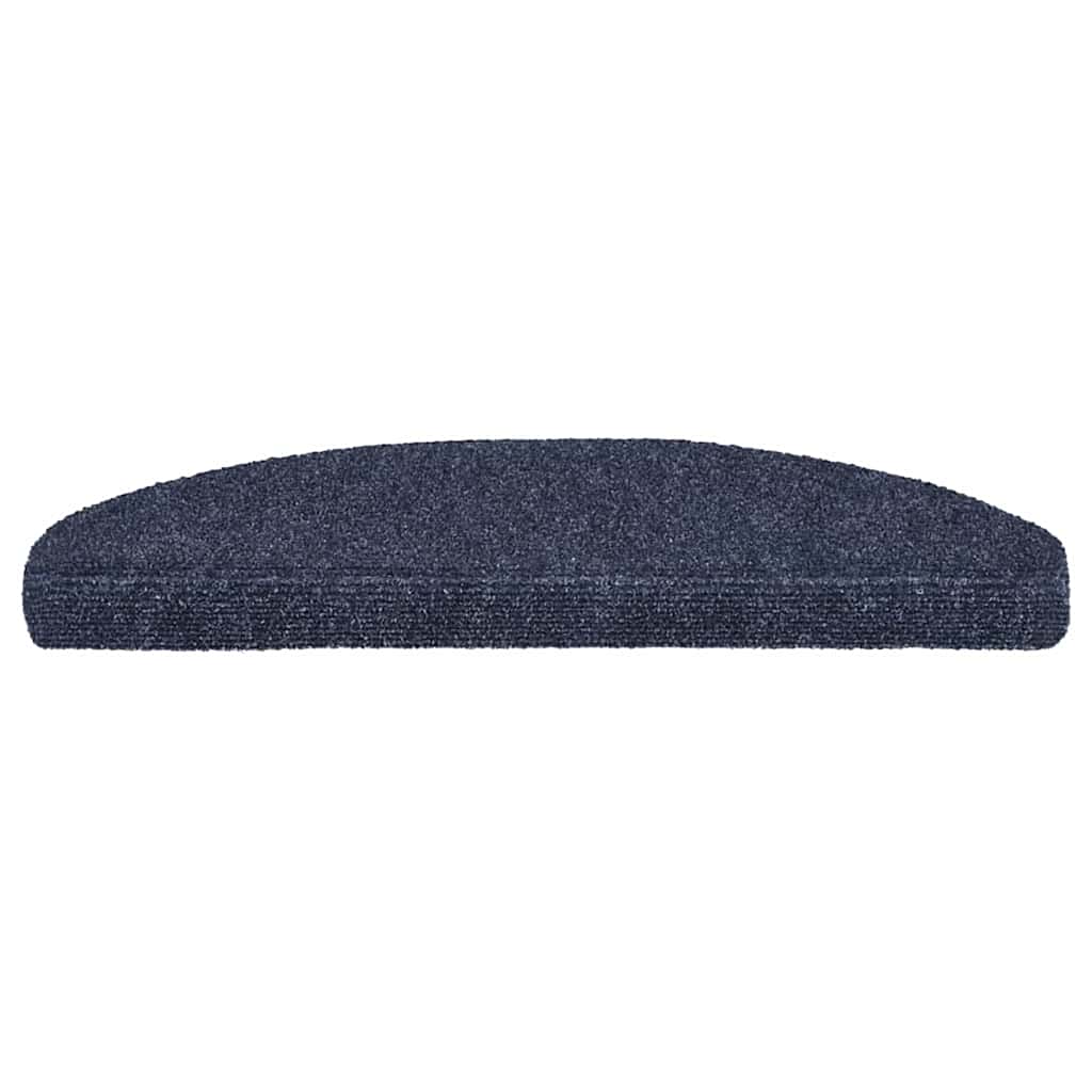 Stair Mats Self-adhesive 30 pcs 65x21x4cm Blue Half Round Large