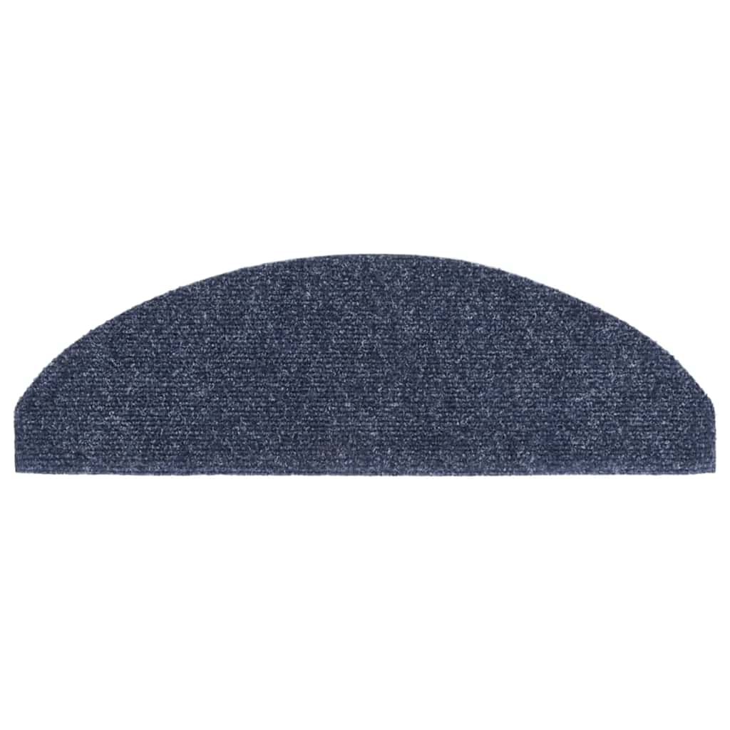 Stair Mats Self-adhesive 30 pcs 65x21x4cm Blue Half Round Large