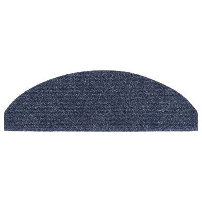 Stair Mats Self-adhesive 30 pcs 65x21x4cm Blue Half Round Large
