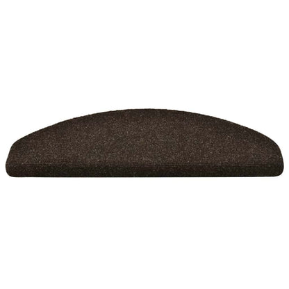 Stair Mats Self-adhesive 30 pcs 65x21x4 cm Dark Brown Half Round Large