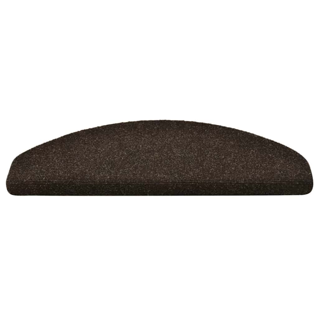 Stair Mats Self-adhesive 30 pcs 65x21x4 cm Dark Brown Half Round Large