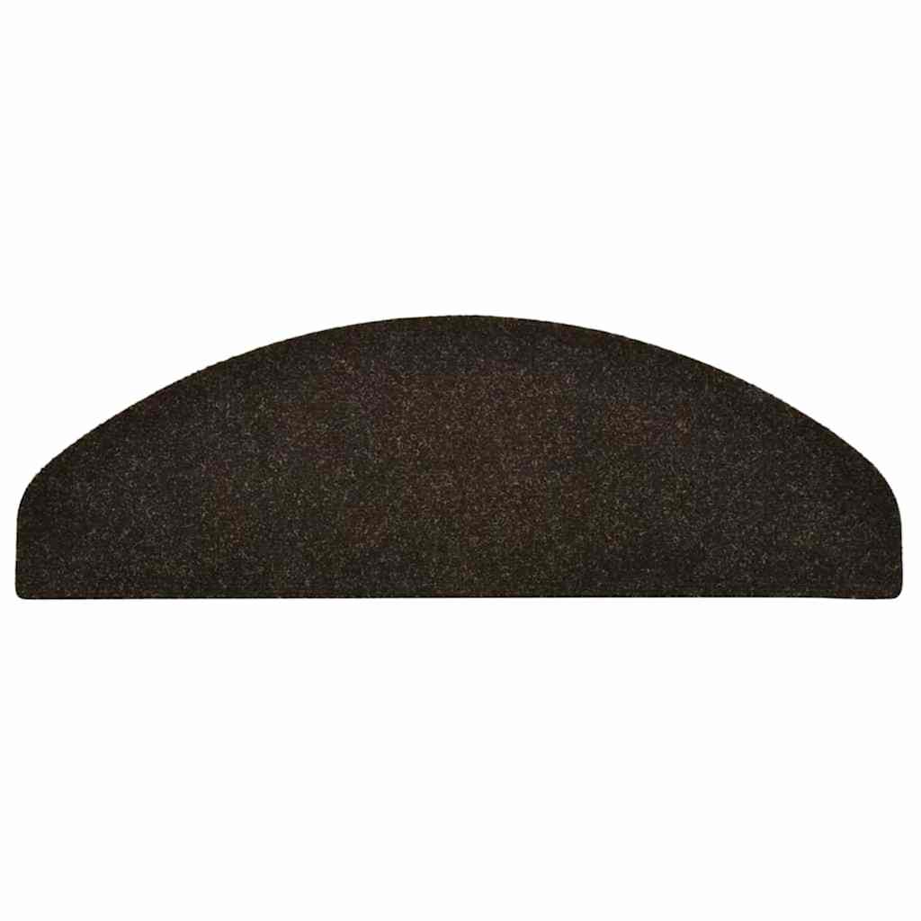 Stair Mats Self-adhesive 30 pcs 65x21x4 cm Dark Brown Half Round Large