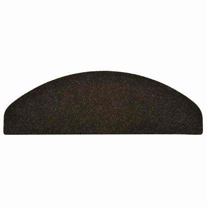 Stair Mats Self-adhesive 30 pcs 65x21x4 cm Dark Brown Half Round Large