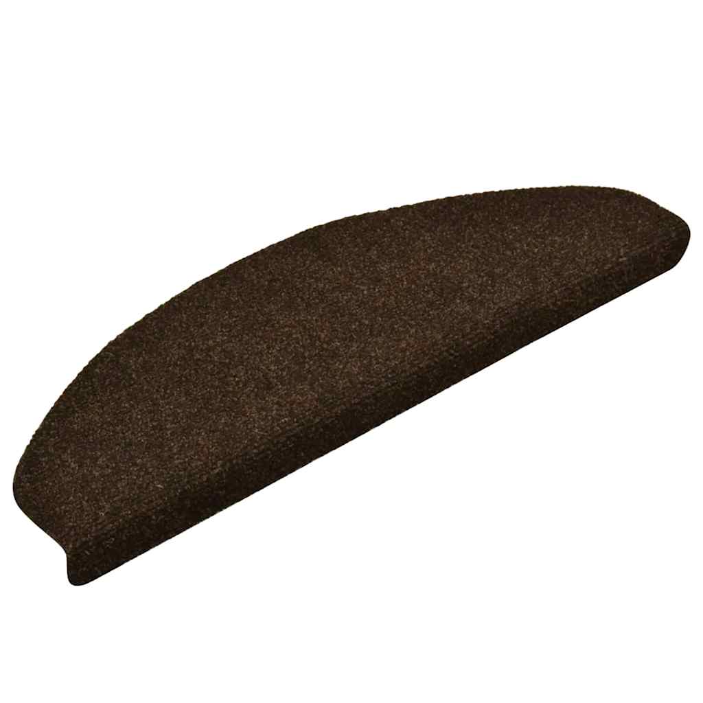 Stair Mats Self-adhesive 30 pcs 65x21x4 cm Brown Half Round