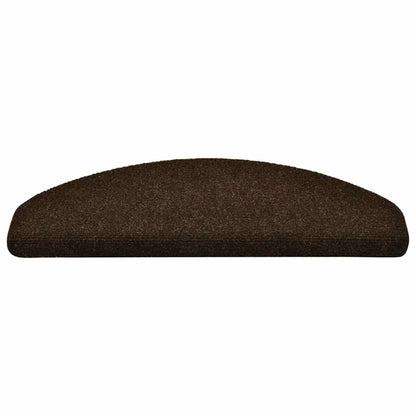 Stair Mats Self-adhesive 30 pcs 65x21x4 cm Brown Half Round