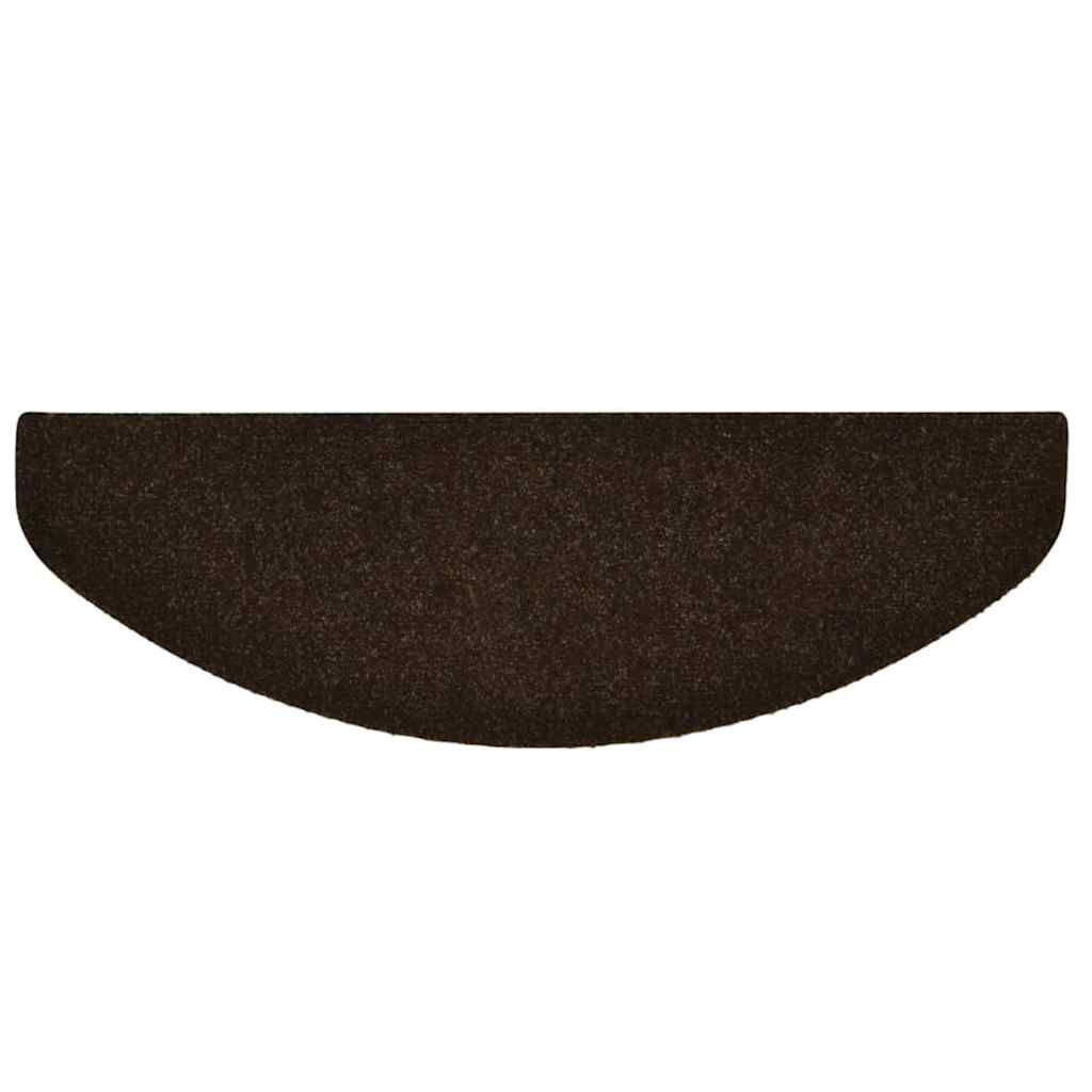 Stair Mats Self-adhesive 30 pcs 65x21x4 cm Brown Half Round