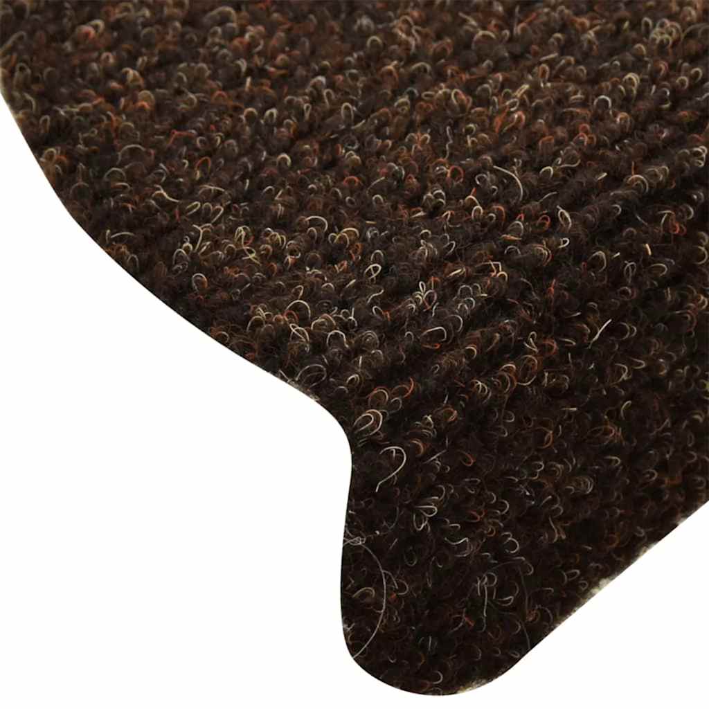 Stair Mats Self-adhesive 30 pcs 65x21x4 cm Brown Half Round