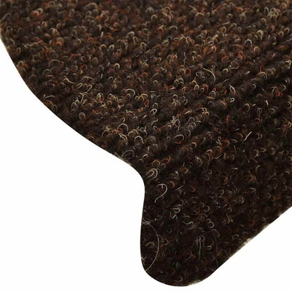 Stair Mats Self-adhesive 30 pcs 65x21x4 cm Brown Half Round