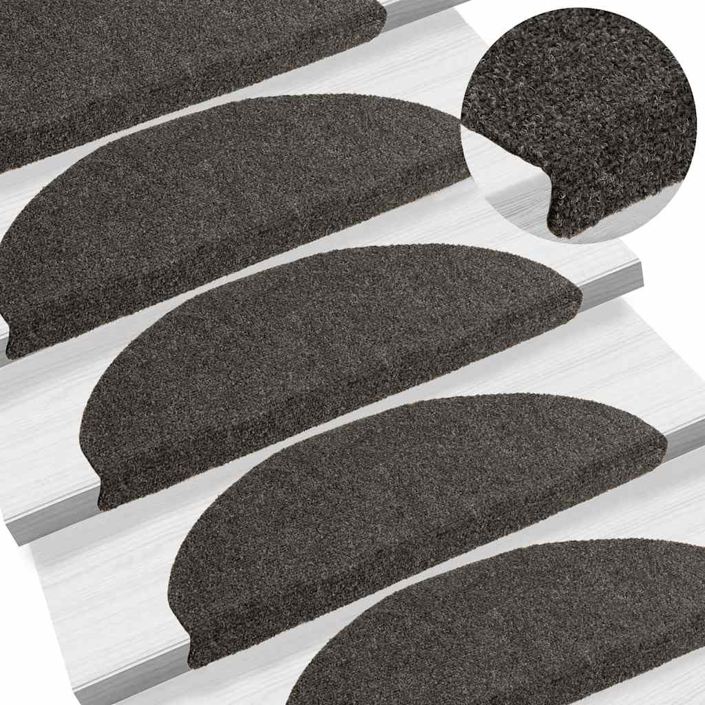Stair Mats Self-adhesive 30 pcs 65x21x4 cm Anthracite