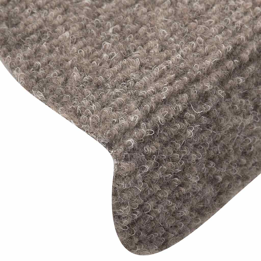 Stair Mats Self-adhesive 30 pcs 65x21x4 cm Beige Half Round