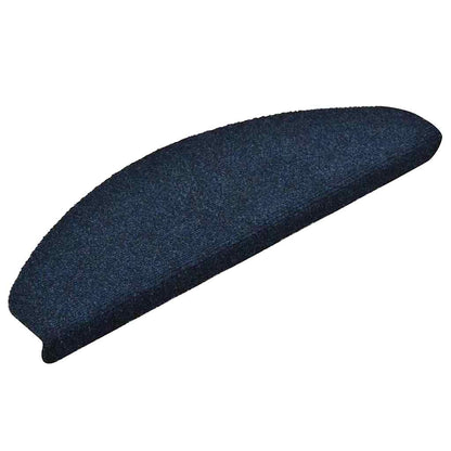Stair Mats Self-adhesive 30 pcs 65x21x4cm Navy Half Round Large