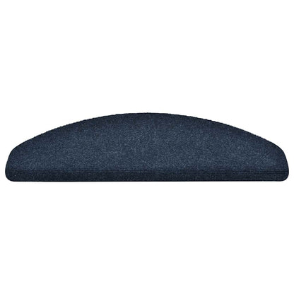 Stair Mats Self-adhesive 30 pcs 65x21x4cm Navy Half Round Large