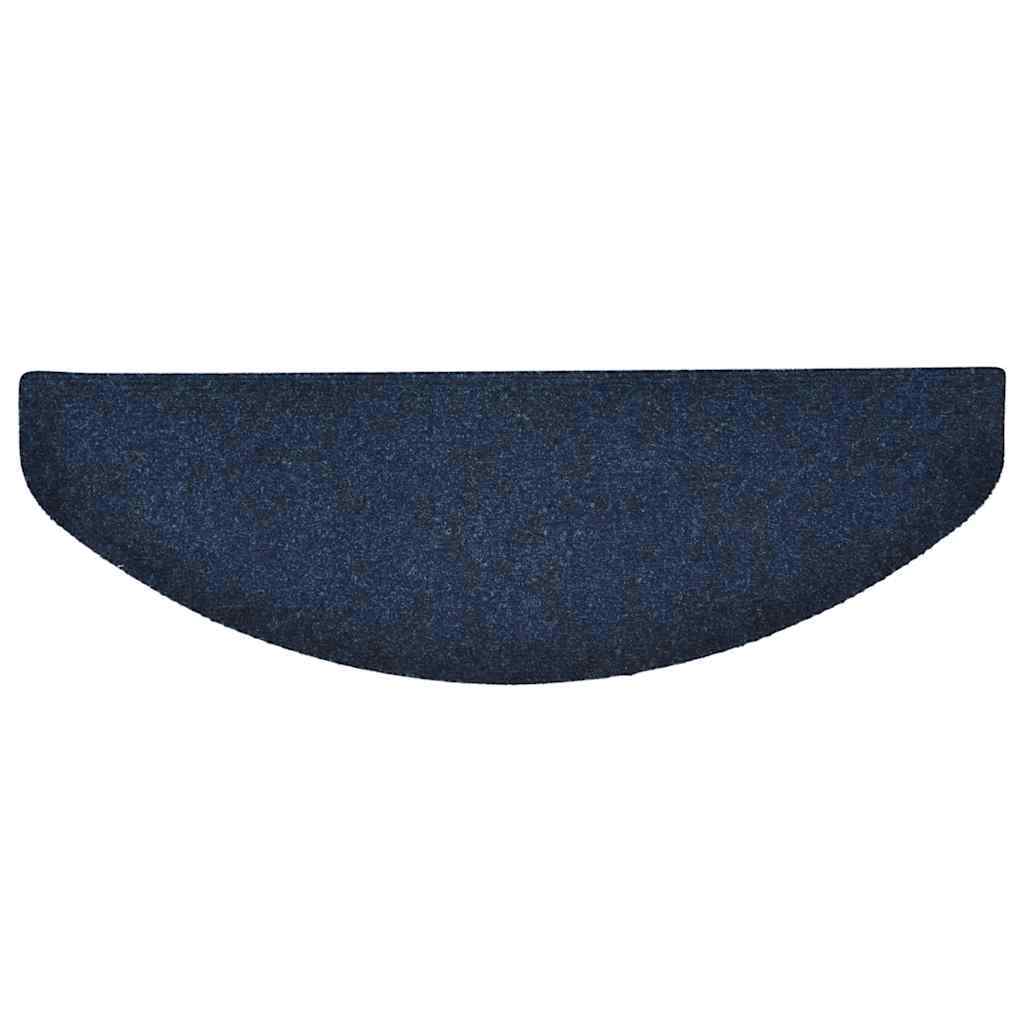 Stair Mats Self-adhesive 30 pcs 65x21x4cm Navy Half Round Large