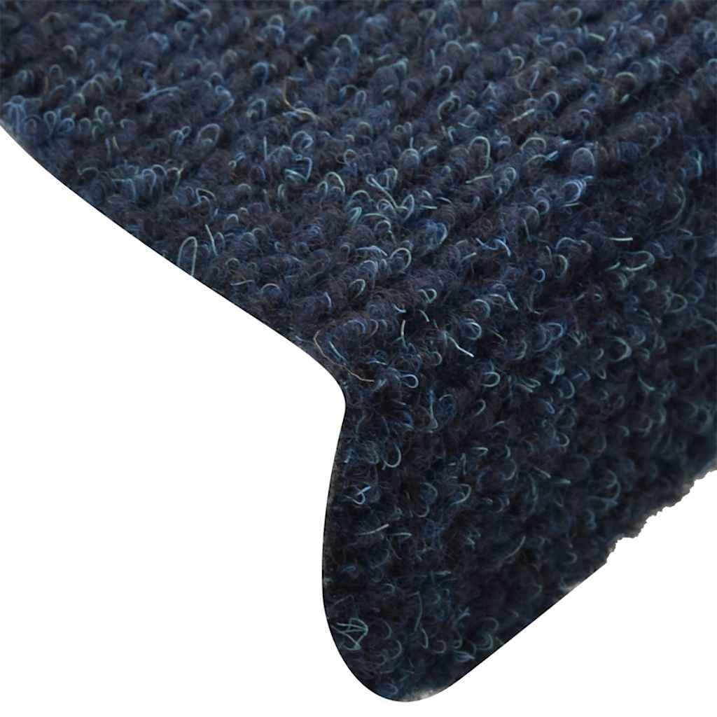 Stair Mats Self-adhesive 30 pcs 65x21x4cm Navy Half Round Large